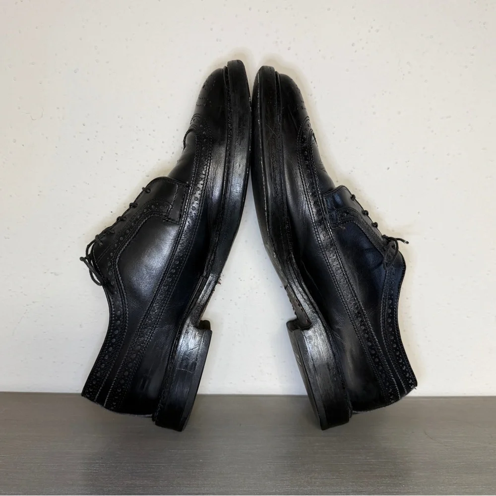 Allen Edmonds MacNeil Black Leather Wingtip Men's Dress Shoes Size 9.5 D Oxford